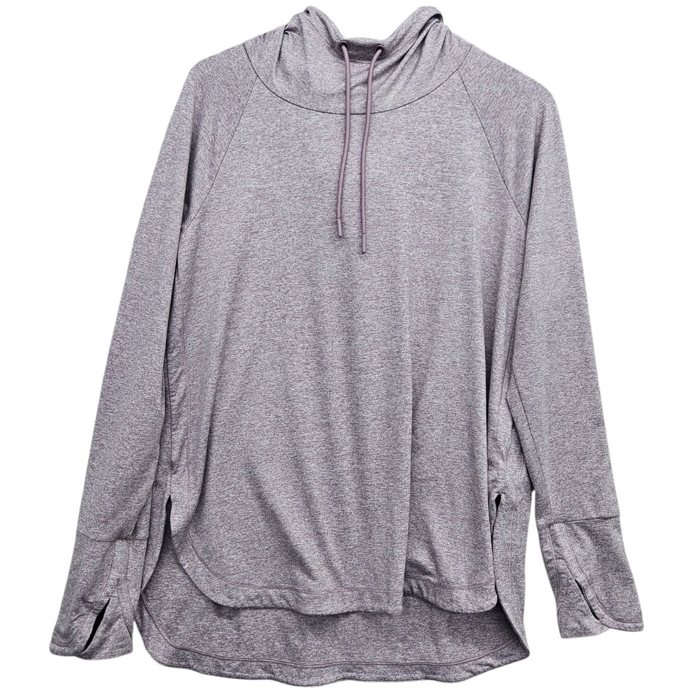 Athleta‎ Uptempo Hoodie Sweatshirt Women's Size Large Marled Pink Purple #382882